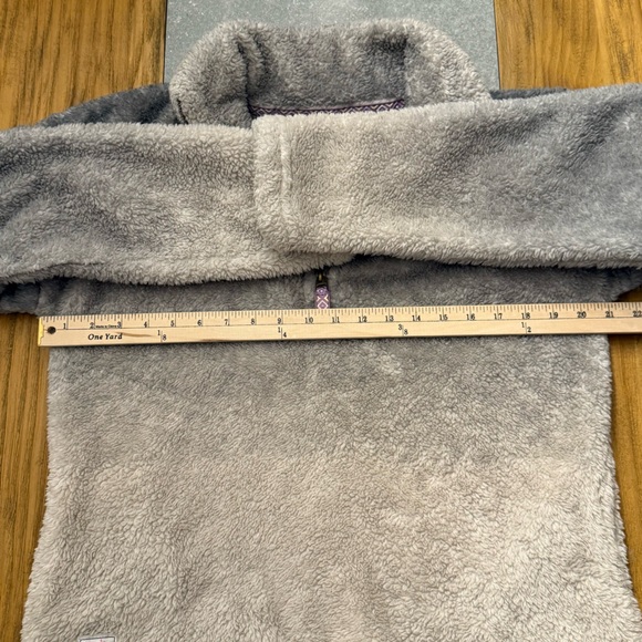 Simply Southern Sherpa Fleece Quarter Zip Pullover Ombre Gray Beige Large - Picture 8 of 10